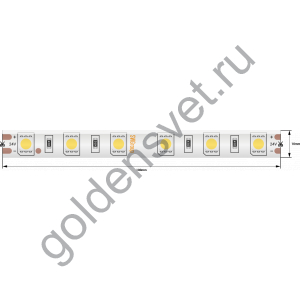 Лента светодиодная стандарт 5050, 60 LED/м, 14,4 Вт/м, 24В , IP65, Цвет: Теплый белый