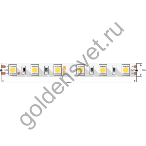 Лента светодиодная стандарт 5050, 60 LED/м, 14,4 Вт/м, 24В , IP20, Цвет: Холодный белый