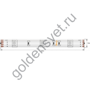 Лента светодиодная стандарт 5050, 30 LED/м, 7,2 Вт/м, 12В , IP65, Цвет: RGB