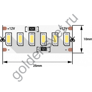 Лента светодиодная стандарт 3014, 240 LED/м, 24 Вт/м, 12В , IP20, Цвет: Холодный белый