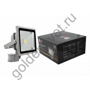 Прожектор светодиодный с датчиком движения  6500К Холодный белыйK FL-COB-30-CW-S