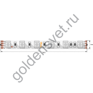 Лента светодиодная стандарт 5050, 60 LED/м, 14,4 Вт/м, 24В , IP20, Цвет: RGB