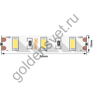 Лента светодиодная стандарт 5630, 60 LED/м, 20 Вт/м, 12В , IP20, Цвет: Теплый белый