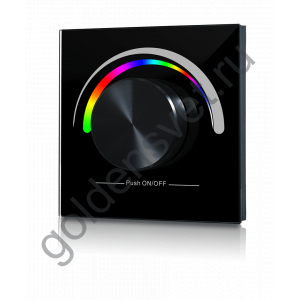 Радио панель W-RGB (B) встраиваемая в стену с валкодером на 1 зону  для RGB ленты, черная