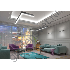 Комплектация Simple1-7477-NW: Профиль LS 7477, Лента 5x DSG 2835 NW 350L-V24-IP33, 875 LED, 31W/m, LUX, подвесы. Без блока питания