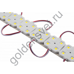 Модуль светодиодый SWG Серия MDLUX5 (5050) , 4LED, 1Вт, 12В, IP65, Цвет: 6000-6500  Холодный белый, провод 9см