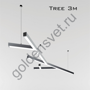 Комплектация Tree-A-3535-WW: Профиль LS 3535 Лента 3x DSG 2835 WW 252L-V24-IP33, 1260 LED, 24W/m, LUX
