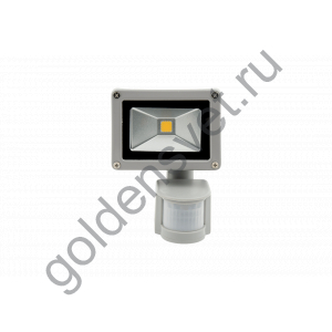 Прожектор светодиодный с датчиком движения  6500К Холодный белыйK FL-COB-10-CW-S