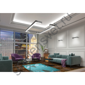 Комплектация Simple2-7477-NW: Профиль LS 7477, Лента 5x DSG 2835 NW 350L-V24-IP33, 875 LED, 31W/m, LUX, подвесы. Без блока питания