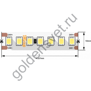 Лента светодиодная ПРО 2835, 168 LED/м, 17,3 Вт/м, 24В , IP20, Цвет: Холодный белый