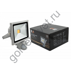 Прожектор светодиодный с датчиком движения  3000К Теплый белыйK FL-COB-20-WW-S