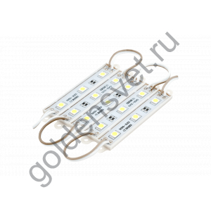 Модуль светодиодый SWG Серия MD5 (5050) , 3LED, 0,72Вт, 12В, IP65, Цвет: 6000-6500  Холодный белый, провод 9см