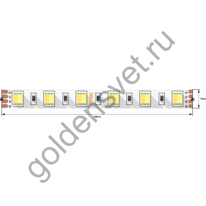 Лента светодиодная  5050, 60 LED/м, 14,4 Вт/м, 24В , IP20, Цвет: Теплый белый + холодный белый