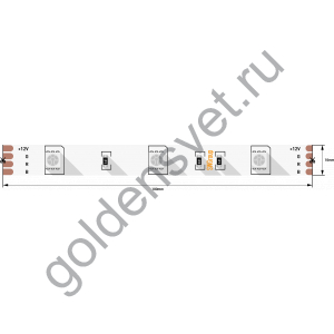 Лента светодиодная стандарт 5050, 30 LED/м, 7,2 Вт/м, 12В , IP20, Цвет: RGB