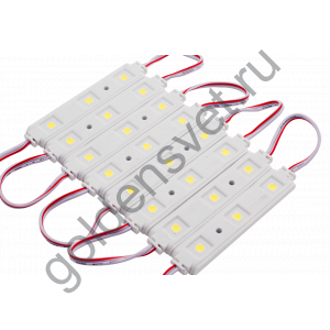 Модуль светодиодый SWG Серия MDLUX5 (5050) , 3LED, 0,72Вт, 12В, IP65, Цвет: 7500-8000 Холодный белый, провод 15см