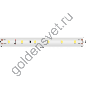 Лента светодиодная LUX, 2835, 60 LED/м, 6 Вт/м, 24В, IP67, Холодный белый (6000K)