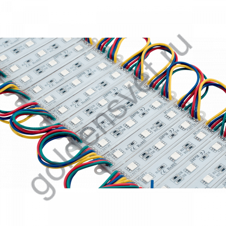 Модуль светодиодый SWG Серия MD5 (5050) , 3LED, 0,72Вт, 12В, IP65, Цвет: RGB, провод 15см