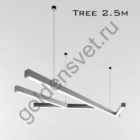 Комплектация Tree-B-3535-WW: Профиль LS 3535 Лента 3x DSG 2835 WW 252L-V24-IP33, 1260 LED, 24W/m, LUX